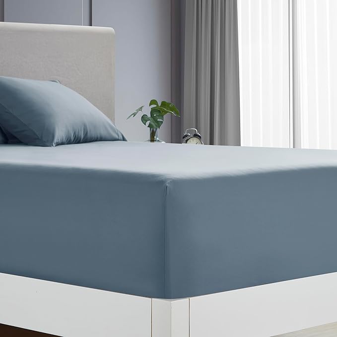 Clara Clark Twin XL Sheets - Hotel Luxury 5 Piece Bed Sheets for Twin XL Size Bed - Soft Bedding Sheets & Pillowcases, Fits Mattress up to 16 inch deep. Twin XL, Stone Blue
