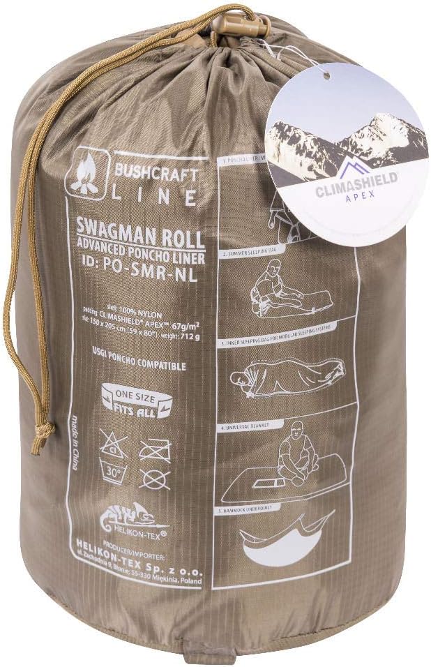 Helikon-Tex Swagman Roll Military Poncho - Multi-purpose Poncho & Emergency Poncho - Survival Gear - Woobie Blanket & Jacket