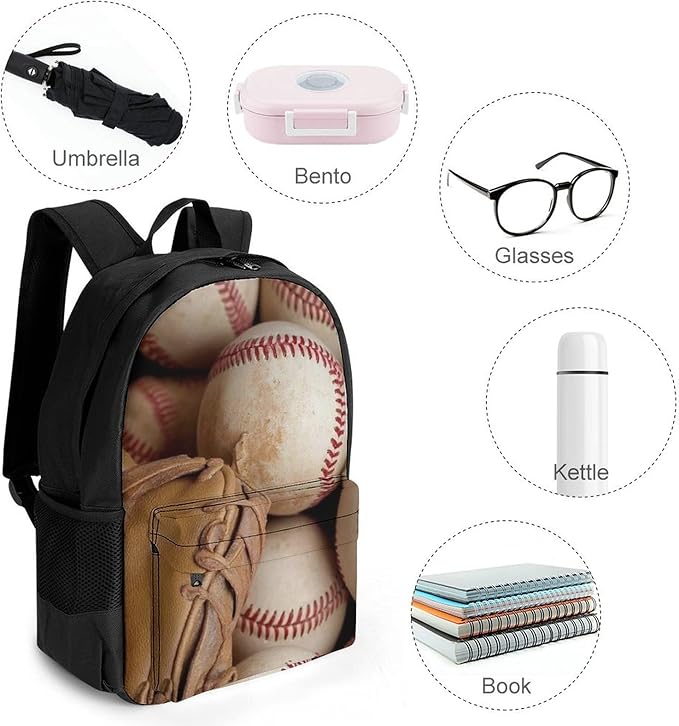 Daypack Lightweight Multipurpose Anti-Theft Baseballs Shoulder Bag Large Capacity Laptop Book Bag Rucksack With Adjustable Shoulder Straps