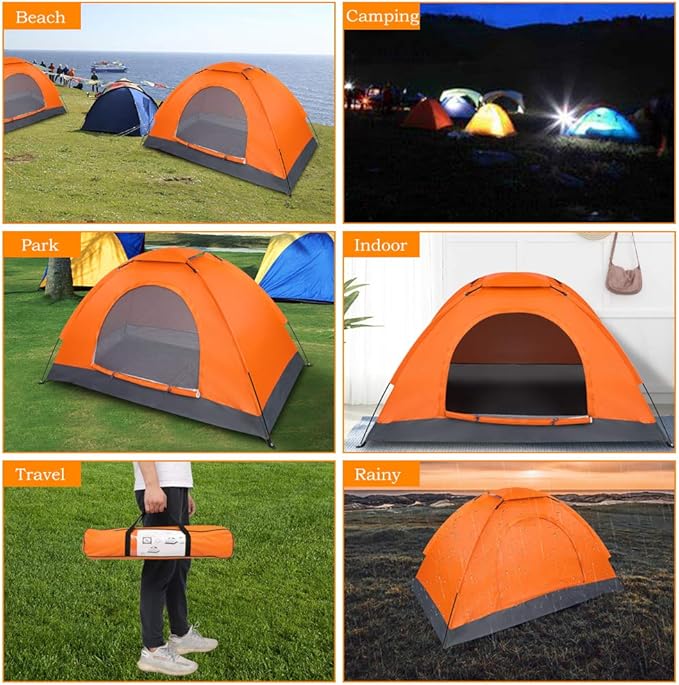 Single Person Pop Up Tent, Waterproof Dome Tent for Camping Outdoor Hiking