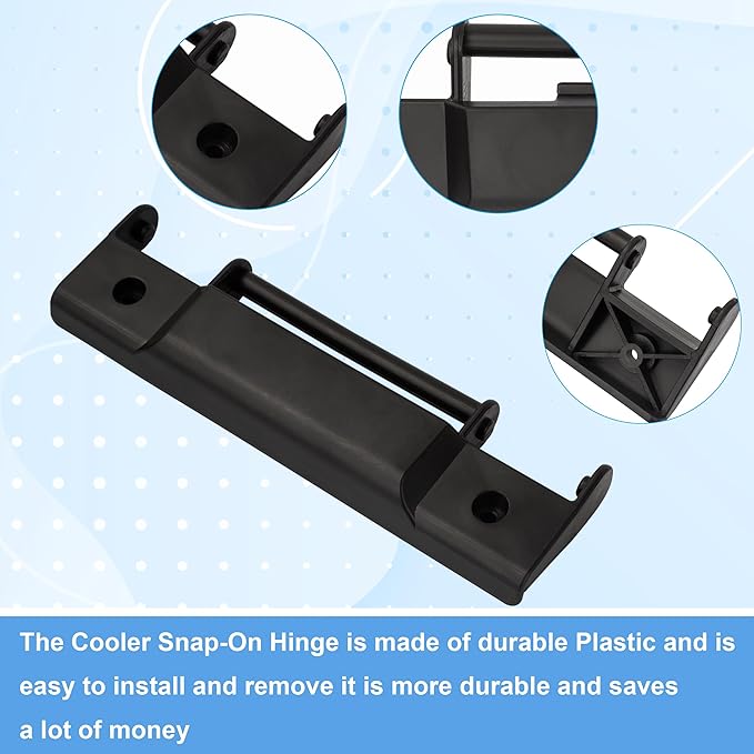 Snap-On Hinge for Cooler,Compatible with Igloo Trailmate Coolers,High Strength Cooler Hinges and Screws Replacement Kit