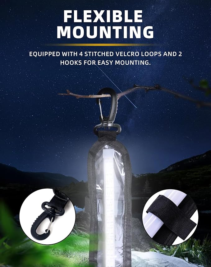 4FT 12V Led Light Strip Waterproof IP67, Dimmable Camping Awning Lights with 140 SMD 2835 LED Chips, Multi-Functional Use for RV, Car Tent, Camping, White