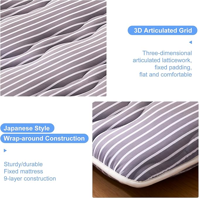 Premium Foam Japanese Floor Mattress Futon Mattress,100% High Density Comfortable Foam,Thicken Tatami Mat Sleeping Pad,Portable Kids Adults Sleeping Mats for Guest Room, Dormitory
