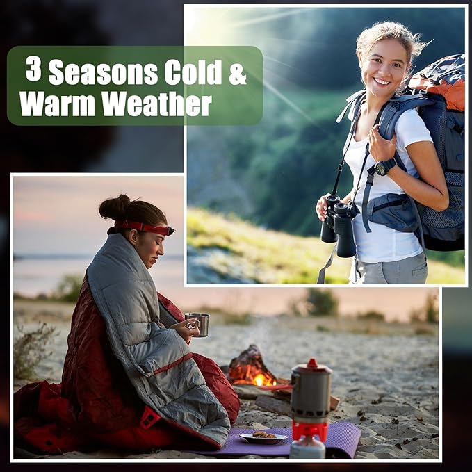Tudomro 16 Pack Winter Camping Sleeping Bags Bulk Adults 4 Season Warm Cold Weather Lightweight Waterproof Compact Backpacking Sleeping Bag for Travel Hiking
