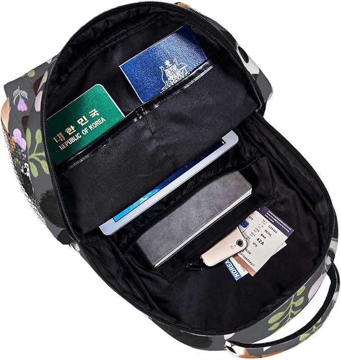 Rucksacks Polyester Anti-Theft Multipurpose Boxer Dogs And Flower Carry On Bag Large Capacity Gym Outdoor Hiking Backpack With Smooth Zippers
