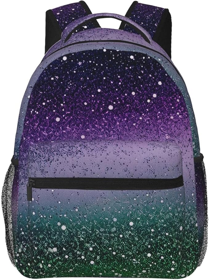 Rucksack Anti-Theft Multipurpose Large Capacity Carry On Bag, Sparkling Mermaid Scales Travel Hiking Bag Day Pack With Side Pockets