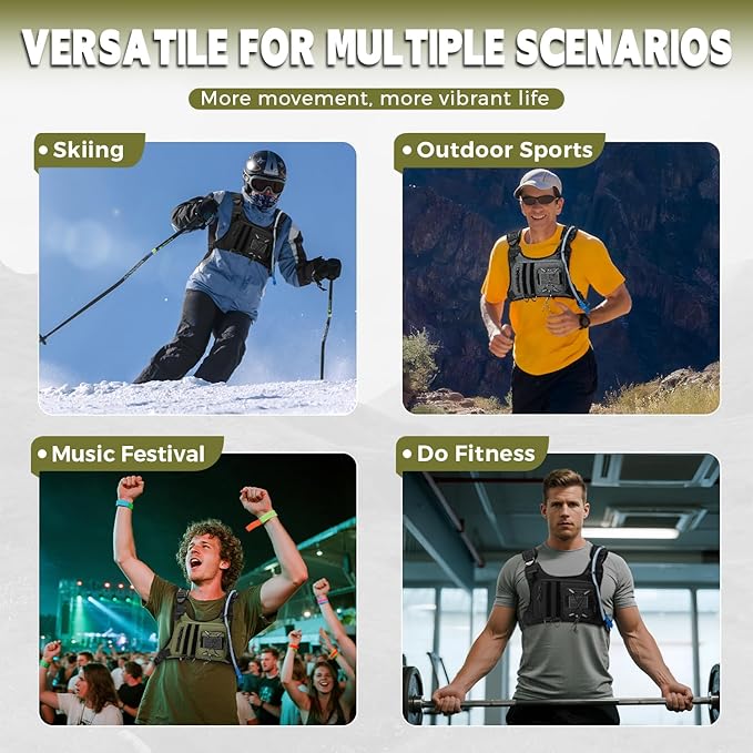 Outdoor Hydration Vest for Running & Hiking, Lightweight Breathable Water Backpack with 2.0L Bladder, Bounce-Free Chest Pack for Marathon, Cycling, Trekking for Men and Women