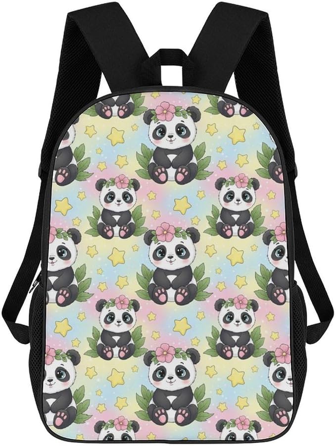 Outdoor Backpack Gym Bag Cute Rainbow Panda Outdoor Activities with Big Capacity Daypack, College Bookbag