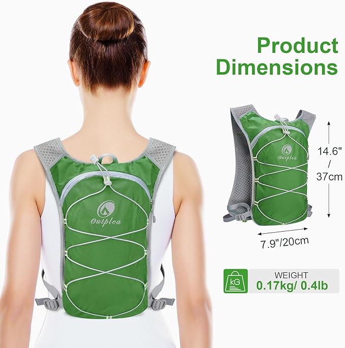 Lightweight Hydration Backpack with 2L Water Bladder for Men Women, Small Water Backpacks Running Vest for Hiking