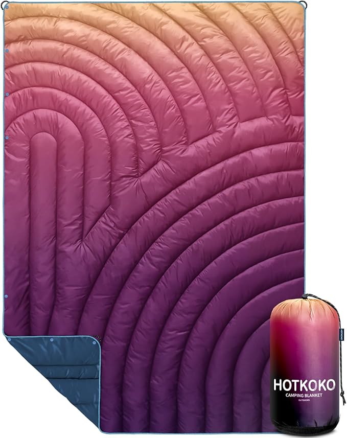 Mini Camping Blanket,Lightweight Down Alternative Puffy Blanket Packable Outdoor Blanket for Camping,Traveling, Stadium, Hiking, Picnics