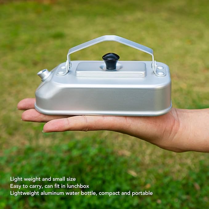 300ml Camping Boiling Water Pot with Foldable Handle, Aluminum Lightweight Camping Tea Kettle Camping Water Boiler for Camping Fishing Outdoor