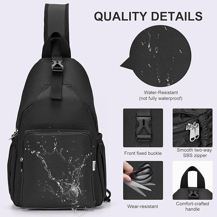 AOTIAN Anti-Theft Sling Backpack - Lightweight Water-Resistant Chest Daypack for Travel, Hiking & Outdoor