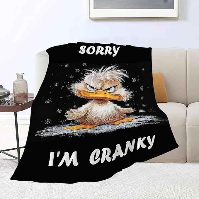 Funny Duck Blanket Cute Animal Throw Blankets Gifts for Girls Boys Kids Duck Lover Soft Cozy Fleece Plush for Couch Sofa Bed 50"x40"