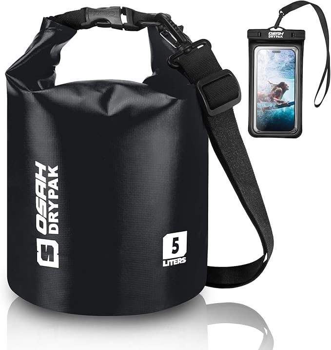 Waterproof Dry Bag, 5L/10L/20L/30L/40L Roll Top Lightweight Storage Backpack with Phone Case for Women & Men, Floating Waterproof Sack for Travel, Swimming, Kayaking, Paddle Board, Camping & Beach
