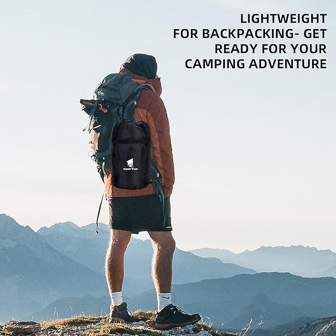 GEERTOP Flannel Sleeping Bags for Adults Big & Tall People Portable Cold Weather Envelope XXL All Seasons Camping Sleeping Bag