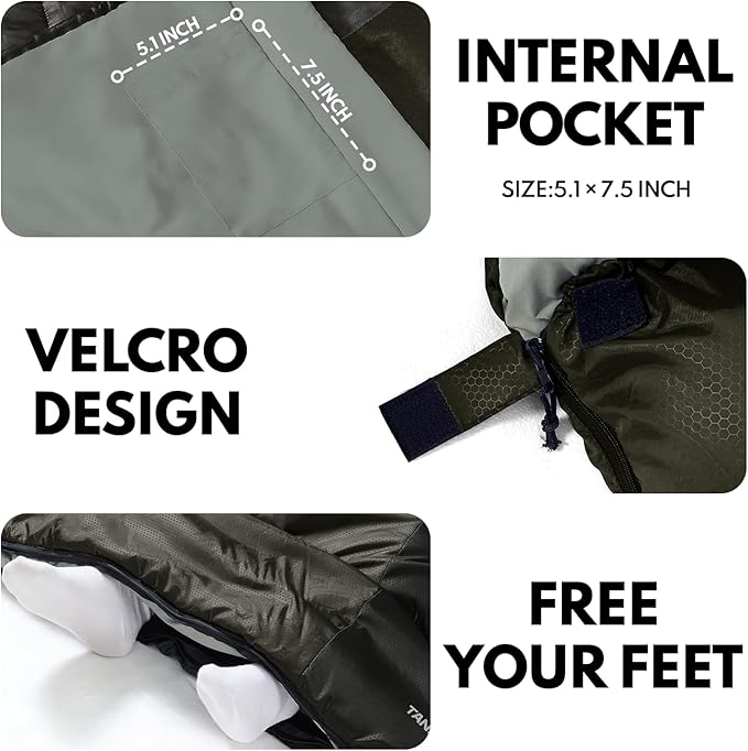 0 Degree XXL Sleeping Bags for Adults Cold Weather,Camping Sleeping Bag with Compression Sack for Winter Hiking, Hunting,Traveling