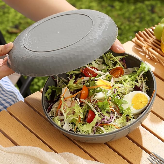 Berglander Camping Mess Kit with Bowl, Plate, Cup, Spoon, Fork, Knife and Carry Bag, Plastic Camping Accessories Essentials Gear for Travel, Camping, Picnic, Outdoor, Easy to Carry & Store