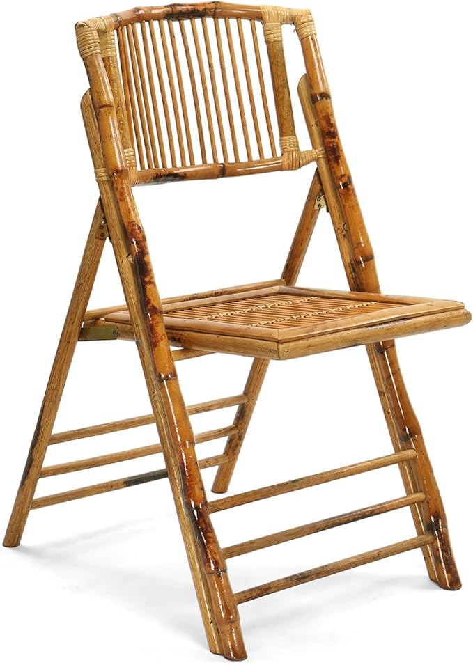 Bonnlo Bamboo Folding Chairs 1/2/4 Pack Foldable Dining Wood Chairs for Outdoor Indoor Garden Patio Lawn Porch Wedding Party Event