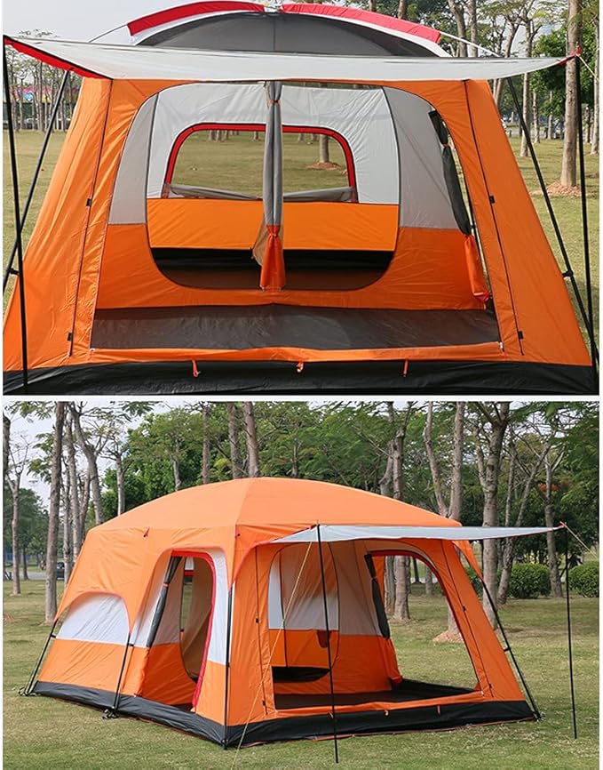 GeRRiT Outdoor Tent, Camping Tent 6 Person, Family Tents for Camping Waterproof, Tent with Living Room and Separate Rooms, 4 Season Tents Big Family Shelter