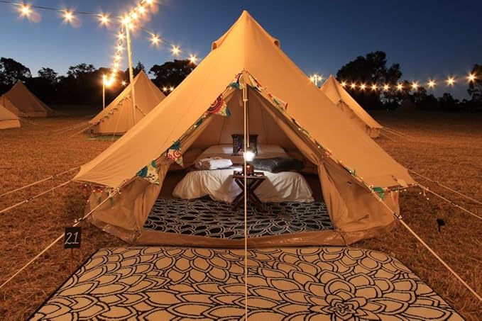 Comfortable Outdoor Cotton Canvas Big Family Camping Bell Tent