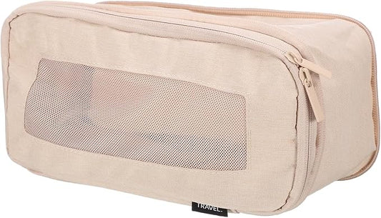 HARFINGTON Compression Packing Cube for Suitcases 26x12x13cm Lightweight Luggage Organizers Bag Travel Essentials Compression Bags for Carry on Suitcases, Beige