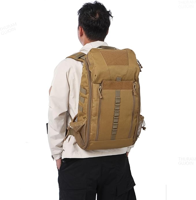 40L Waterproof Tactical Medical Backpack First Aid Bag for Hiking Trekking Hunting Fishing Camping Outdoor Sports (Khaki)