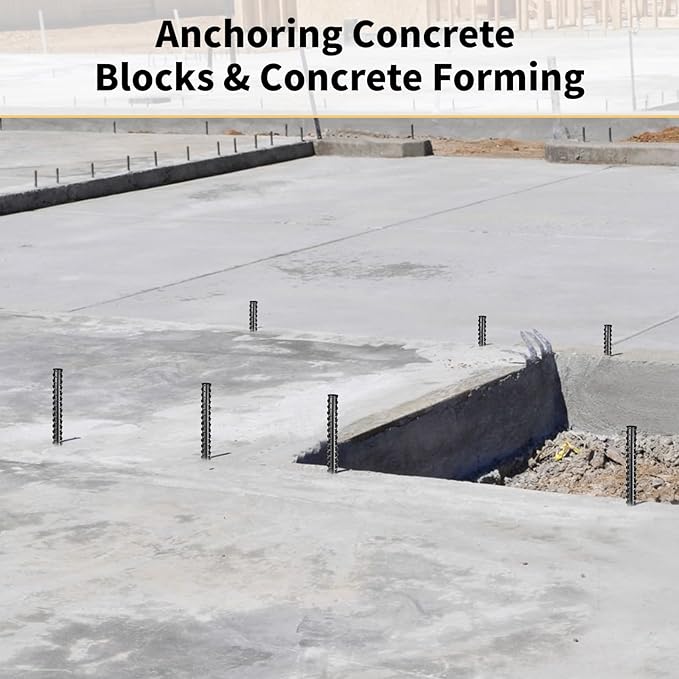 Rebar Stakes 48 inches 16-Pack Concrete Form Stakes Straight 3/8" Diameter Rebar Ground Metal Stakes for Landscaping, Securing Fence, Garden Plants Support, Survey Markers and Securing Trees