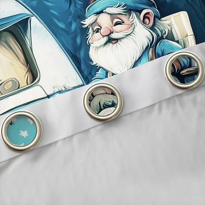 Erosebridal Gnome Blackout Curtains for Bedroom Living Room RV Camper Window Curtains 2 Panels 52" Wx84 L Camping Theme Drapes,Vintage Rustic Farmhouse Window Treatments