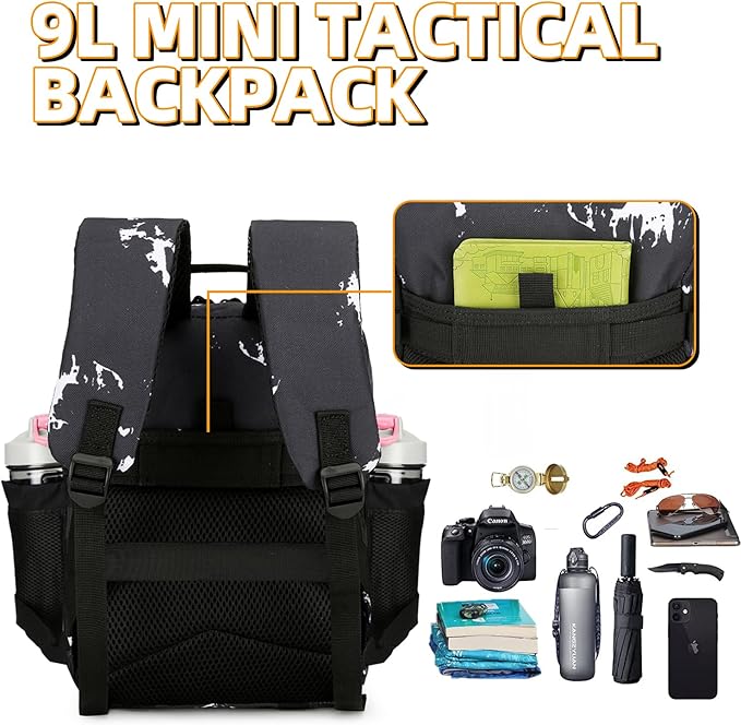 9L Mini Tactical Backpack for Men and Women Tactical Backpack Small for Hiking Small Tactical Bag Fitness Pack