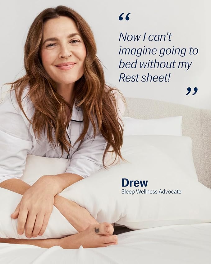 REST® Evercool®+ Cooling Sheet Set, King Size, Arctic White, Breathable Bed Sheets for Hot Sleeper and Night Sweats, with Pillowcases, with Ionic+ Self-Cleaning Silver Yarn for Sensitive Skin, 4PCS