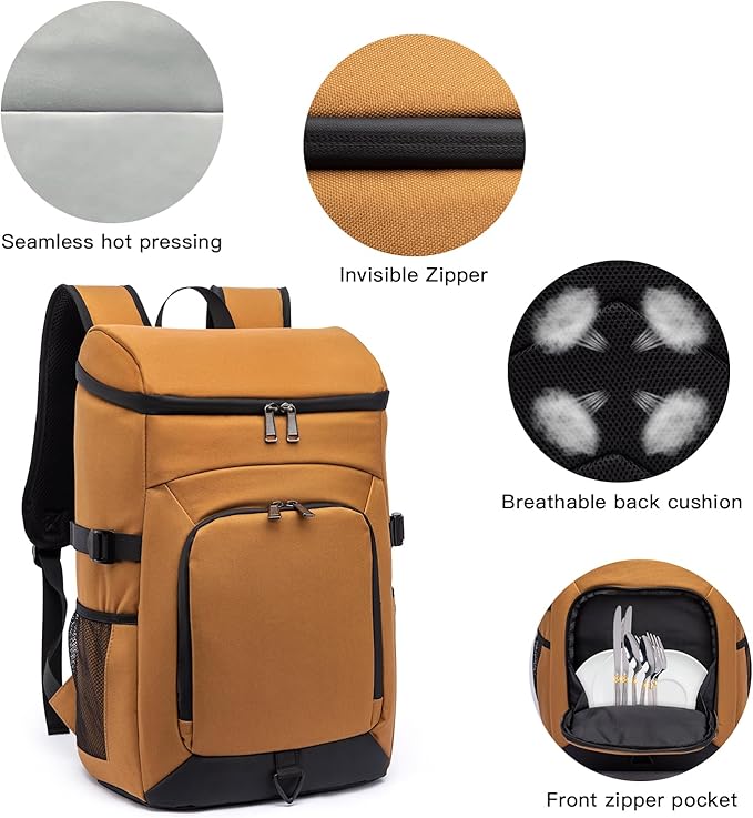 Laripwit 54/40 Cans Backpack Cooler Insulated Leak-Proof Large Cooler Backpack Double Deck Lunch Backpack for Men Women - Perfect Soft Cooler Bag for Tactical, Camping, Picnic, Beach, Hiking