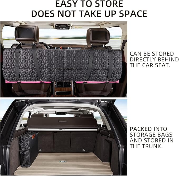 ABE Non-Inflatable Car Mattress,Double-Sided Folding Car Bed Mattress SUV,Portable SUV Mattress,Camping Mattress Back Seat,Back Seat Extender for Dogs(Dinosaur World)