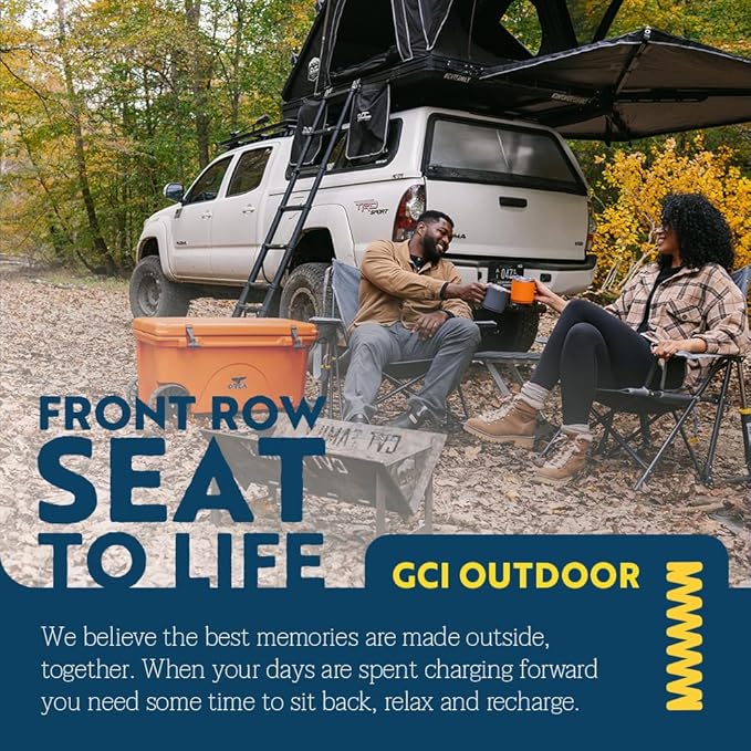 GCI OUTDOOR Kickback Rocker Camping Chair | Portable Folding Rocking Chair with Durable Armrests, Drink Holder & Relaxed Lowered Seat for Comfort — Loden Green