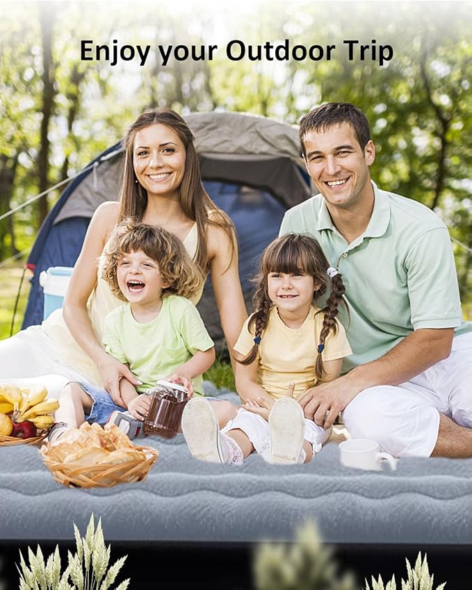 MIROZO Truck Air Mattress Inflatable Bed for 5.5-5.8ft Full Size Short Truck Beds,with Pump & Carry Bag for Outdoor Camping,Home,Tent(Grey)
