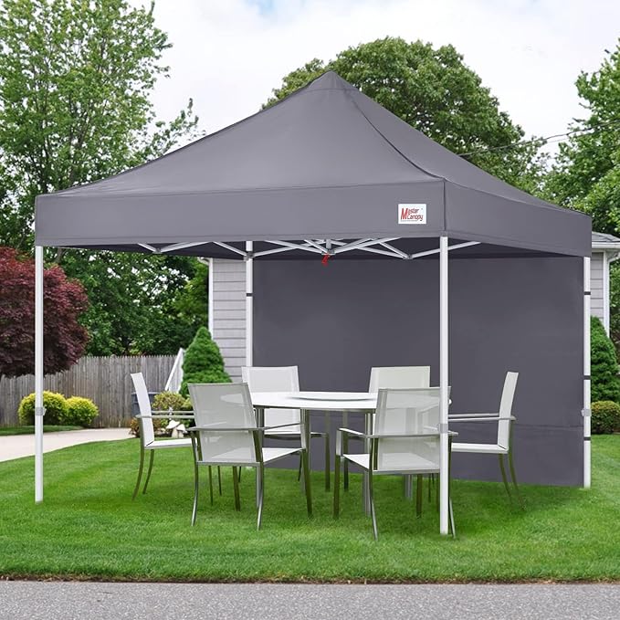 MASTERCANOPY 10x10 Heavy Duty Pop Up Commercial Instant Canopy with Sidewalls(10x10 Gray)