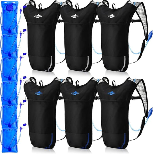Reginary 6 Pack Hydration Backpack Set with 2l Water Bladder, Lightweight Water Backpack Outdoor for Hiking Hydration Pack with Water Bladder for Adults Running Cycling Biking