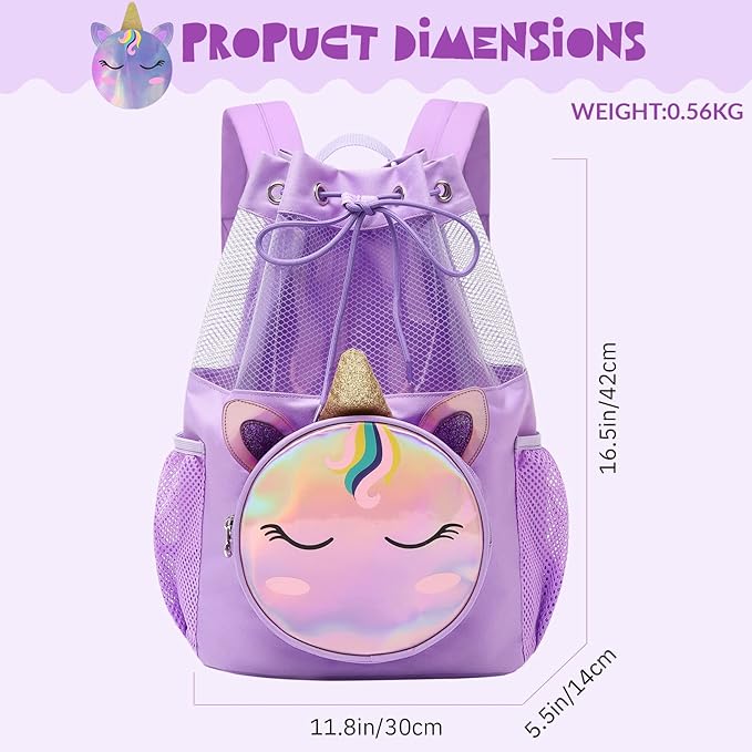 mygreen Drawstring Backpack Gym Cinch Bag for Swim Beach Sports Waterproof for Kids | for Swim, Beach, Sports