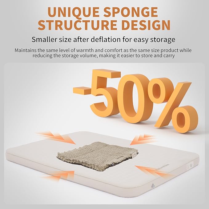 Naturehike 4.7’’ Thick Self Inflating Sleeping Pad with Built in Electric Pump, Double Foam Camping Mattress 2 Person, ISPO Award Winning Processes Foam, Camping Sleeping Pad for Tent, Car, Truck