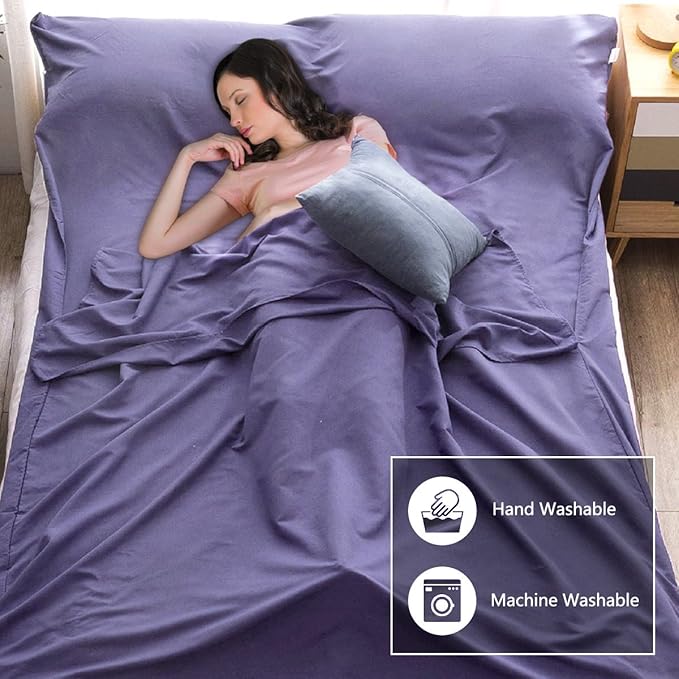 Sleeping Bag Liner Ultralight Travel Sheet Dirt-Proof Camping Sheets Compact Hotel Sleeping-Sack for Outdoor Backpacking Hiking