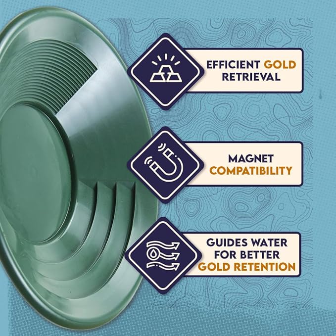 SE 10" Green Plastic Gold Pan with Dual Riffles - GP1012G10