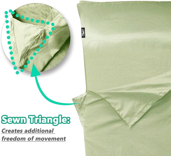 Frelaxy Sleeping Bag Liner, XL Travel Sheet & Camping Sheet for Backpacking, Hotel, Hostels & Traveling, Comfy & Easy Care, Full-Length Zipper/No Zipper, 4 Seasons Warm Cold Weather