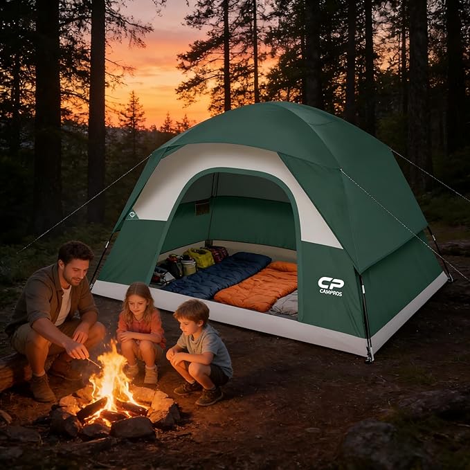 Tents for Camping 6 Person Tent Waterproof Windproof Double Layer Family Camping Tent, Easy Setup Dome Tent with Large Mesh Windows & Wider Door for Outdoor Camping & Hiking