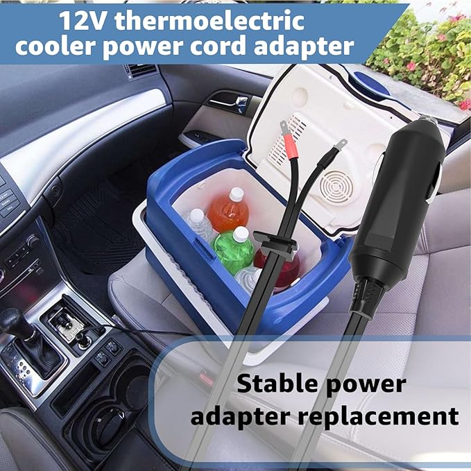 12V Cooler Power Cord Compatible with Coleman Cooler,Replacement for Coleman Cooler 5640 Power Adapter,Thermoelectric Electric Cooler Replacement Plug ﻿