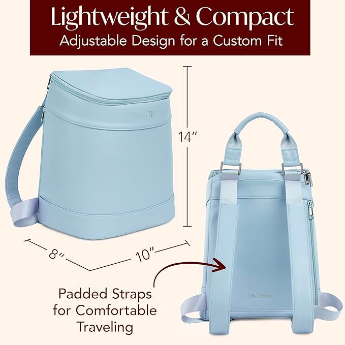 Insulated Cooler Backpack with 2 Stainless Steel Wine Tumblers – Leakproof & Spillproof Stylish Vegan Leather Picnic Cooler Bag – Lightweight & Portable – Holds 24 Cans or 6 Wine Bottles