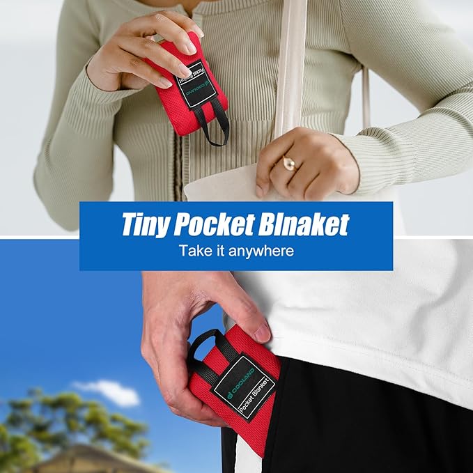 Odoland Beach Blanket Picnic Blanket, 43.3" x 27.5" SandProof Waterproof Outdoor Pocket Blanket with Portable Bag, Foldable Lightweight Sand Free Beach Mat for 1 People Hiking, Camping, Travel, Black