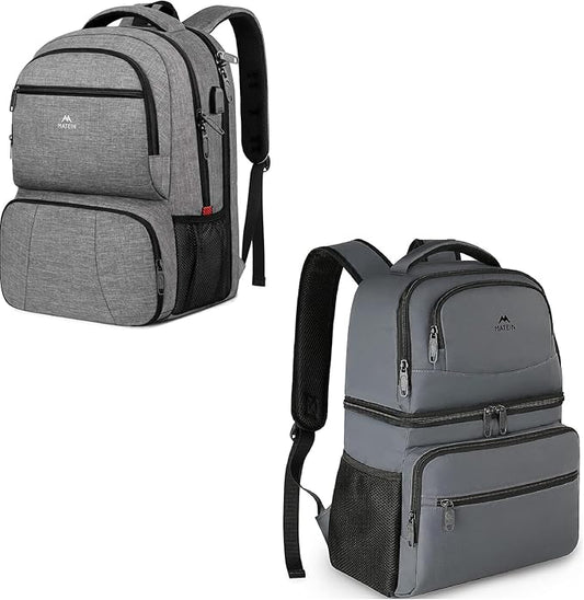 MATEIN Cooler Backpack, 26 Cans Insulated Lunch Backpack for Man Women, Leakproof Double Layer Coolers Bag. Lunch Backpack, 17 inch Insulated Cooler Backpack with USB Charging Port for Women Men