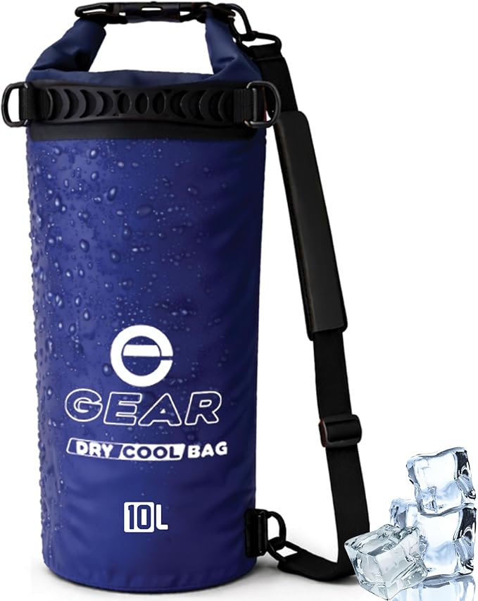 Enthusiast Gear Insulated Dry Bag Floating Cooler – 10L / 15L / 25L Roll Top, Leak Proof, Waterproof, Collapsible, with Padded Shoulder Strap - Perfect for Kayaking Fishing Beach