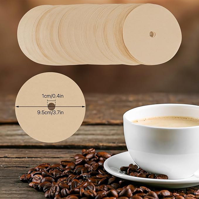 300 Count Percolator Coffee Filters, 3.75 Inch Natural Unbleached Disposable Coffee Filter Disc Coffee Filters for Percolators Camping Coffee Pot Home Office Use