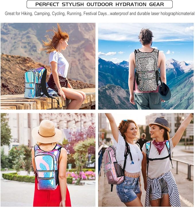 Hydration Backpack Pack, Water Backpack 20L Capacities Included 2L Hydration Bladder, Festival Essential - Rave Hydration Pack Hydropack Hydro for Hiking, Festival Gear