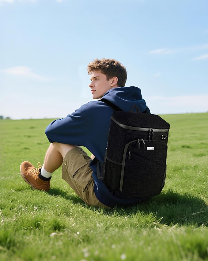 BAGLHER Lightweight Insulated Cooler Backpack - 30 Cans, Leak-Proof for Lunch, Picnic, Hiking, Camping Trips